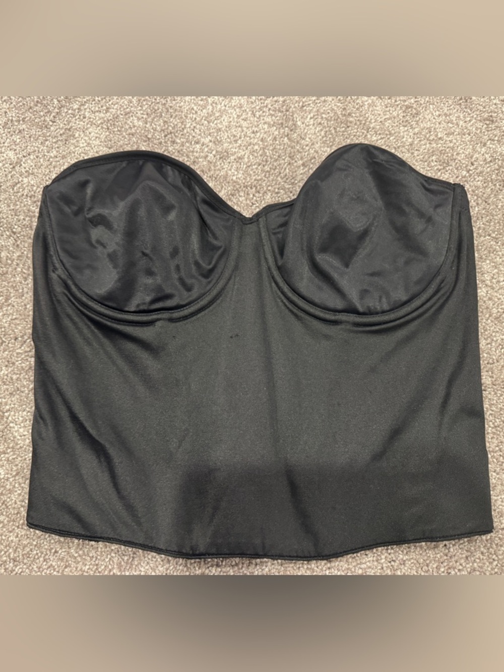 Lilyette Black Strapless Low Back Bustier